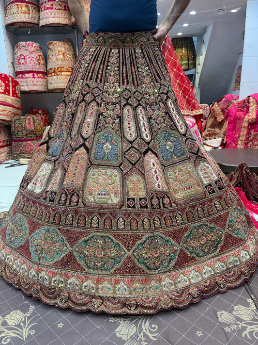 Awesome maroon bridal Lehenga