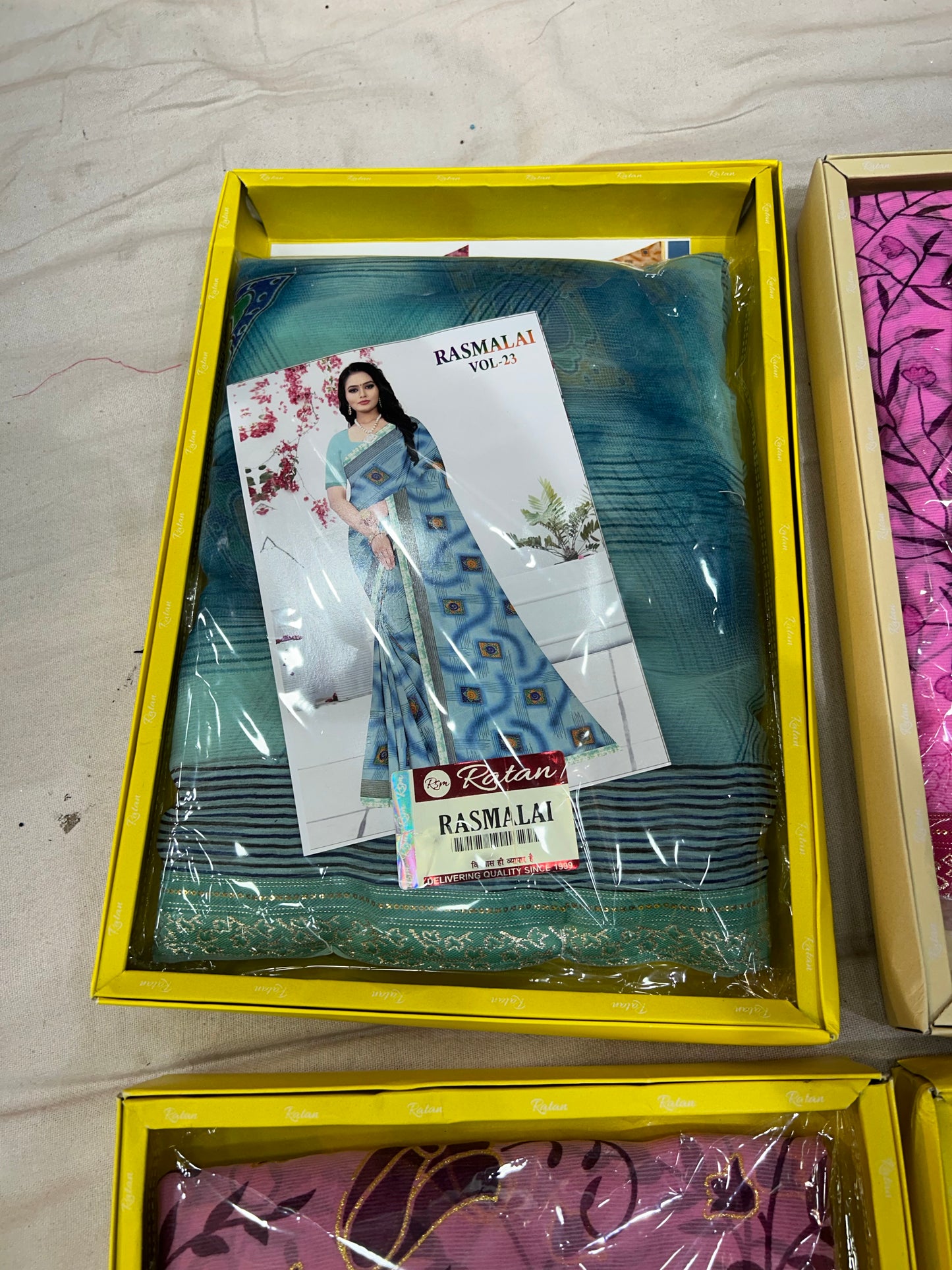 Attractive green blue saree