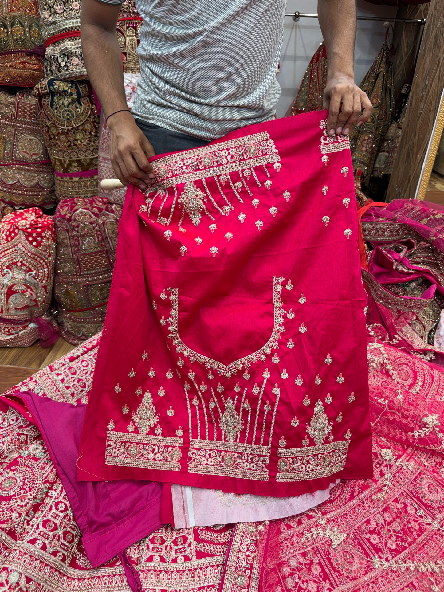 Rani pink Bridal Lehenga