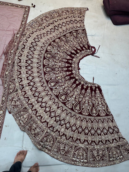 Dreamy maroon handwork Lehenga