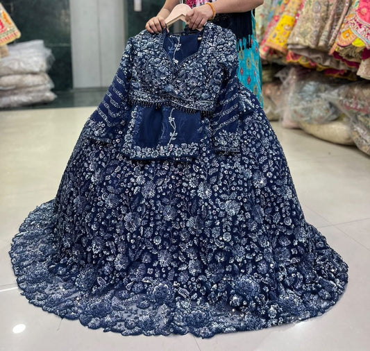 Purple Crop Top Lehenga