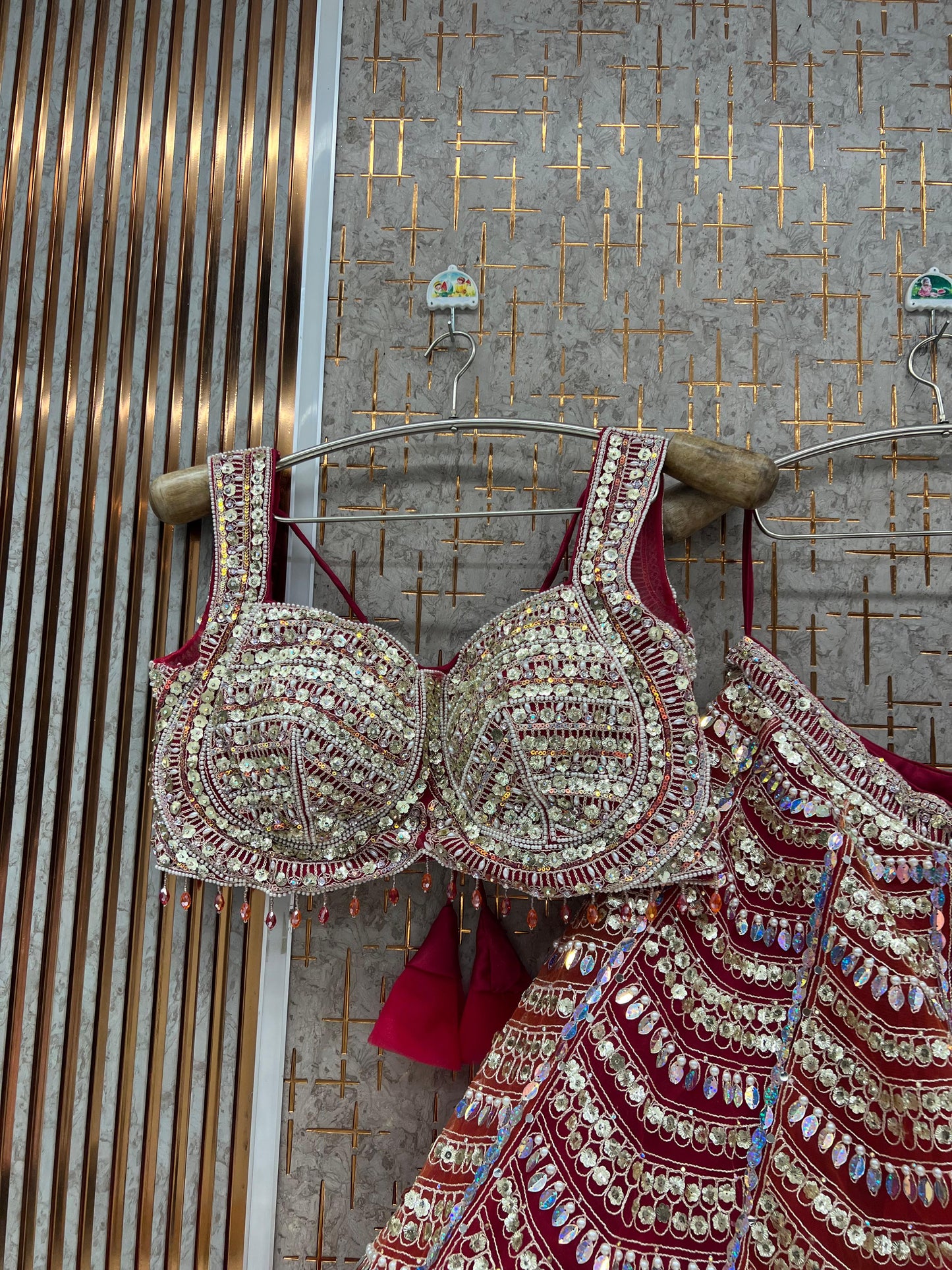 Hot pink Pdp Crop Top Lehenga