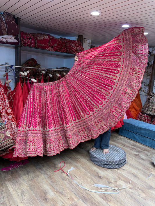Hot Rani Pink Bridal Lehenga