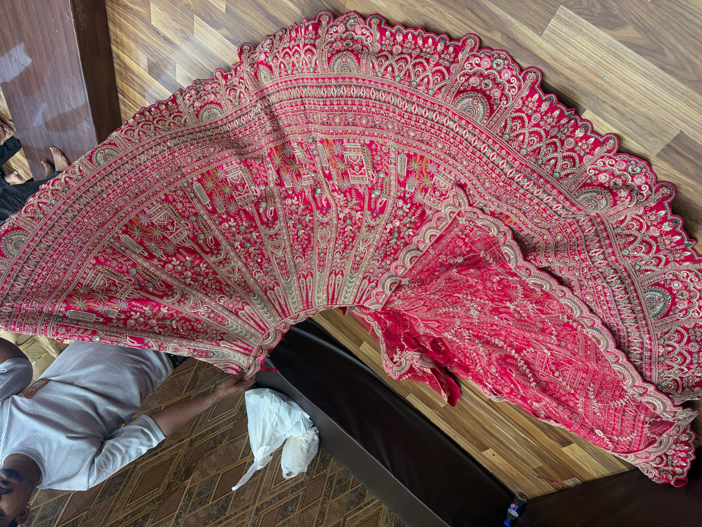 Awesome red peacock bridal Lehenga