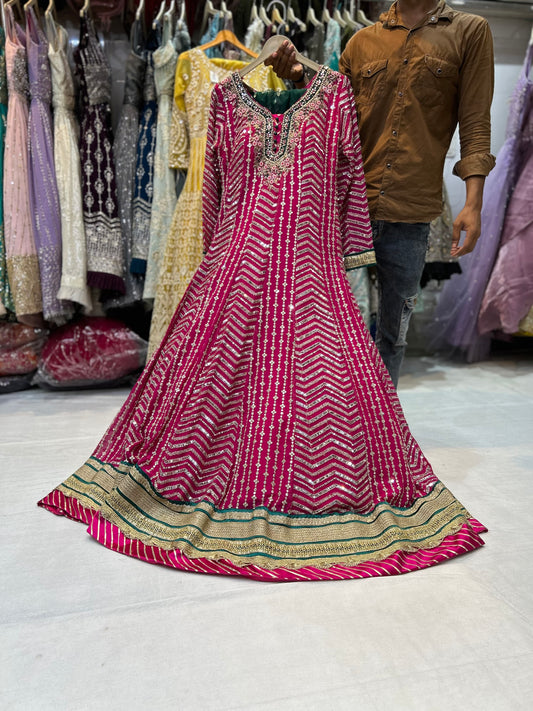 Astonishing dark pink gown