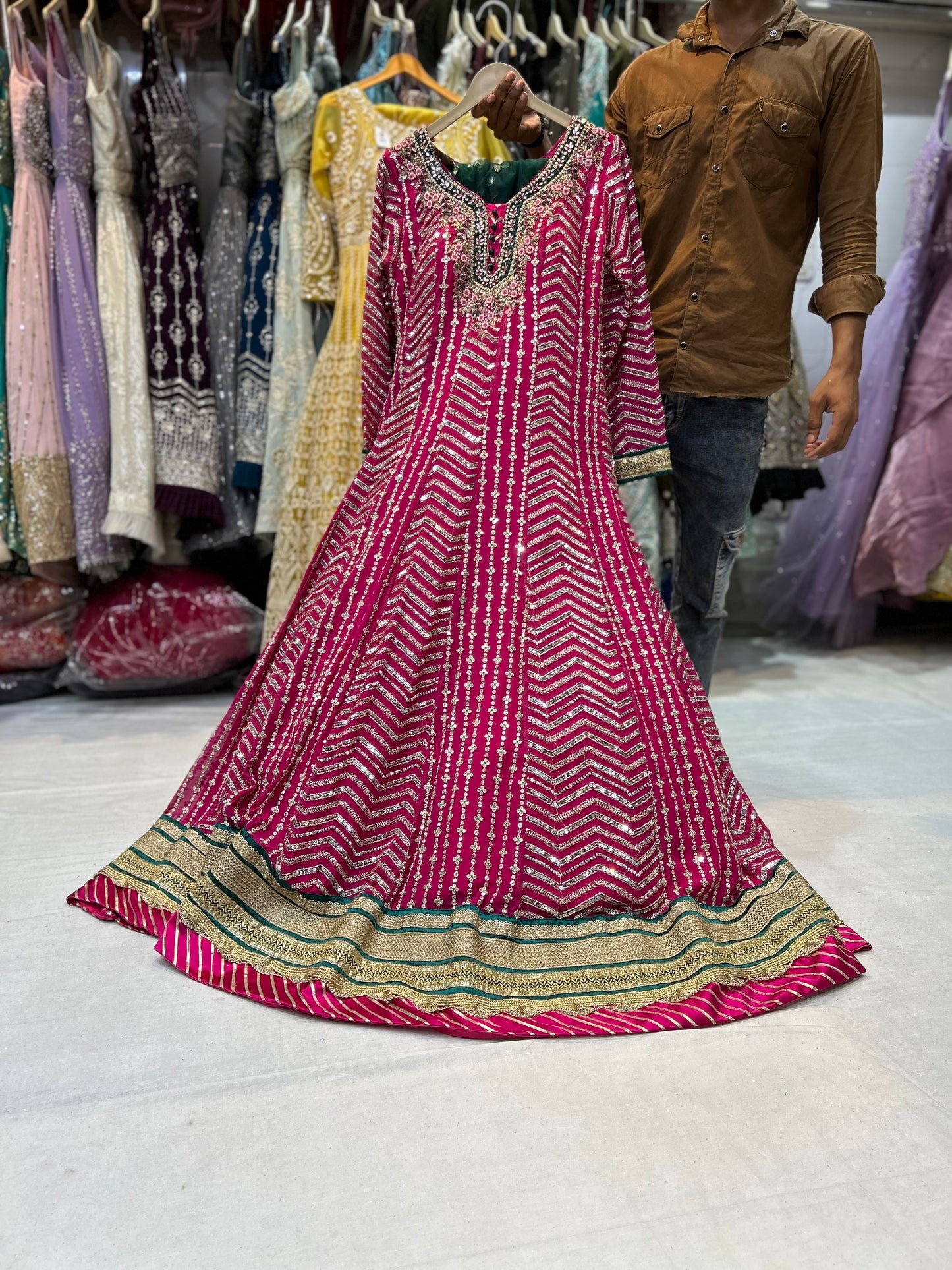 Astonishing dark pink gown