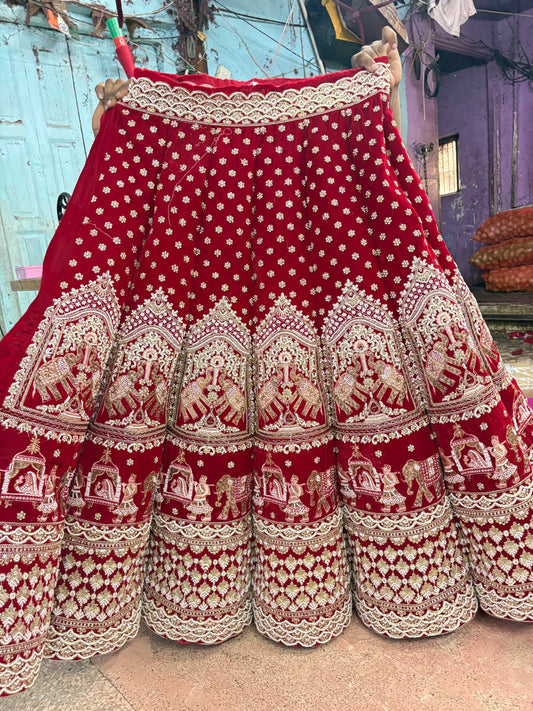 Gorgeous red Doli barat Ball bridal Lehenga