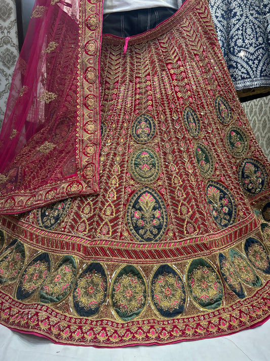 Lavishing Heavy handwork Red Bridal Lehenga