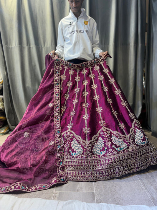 Good looking Peacock Purple Lehenga