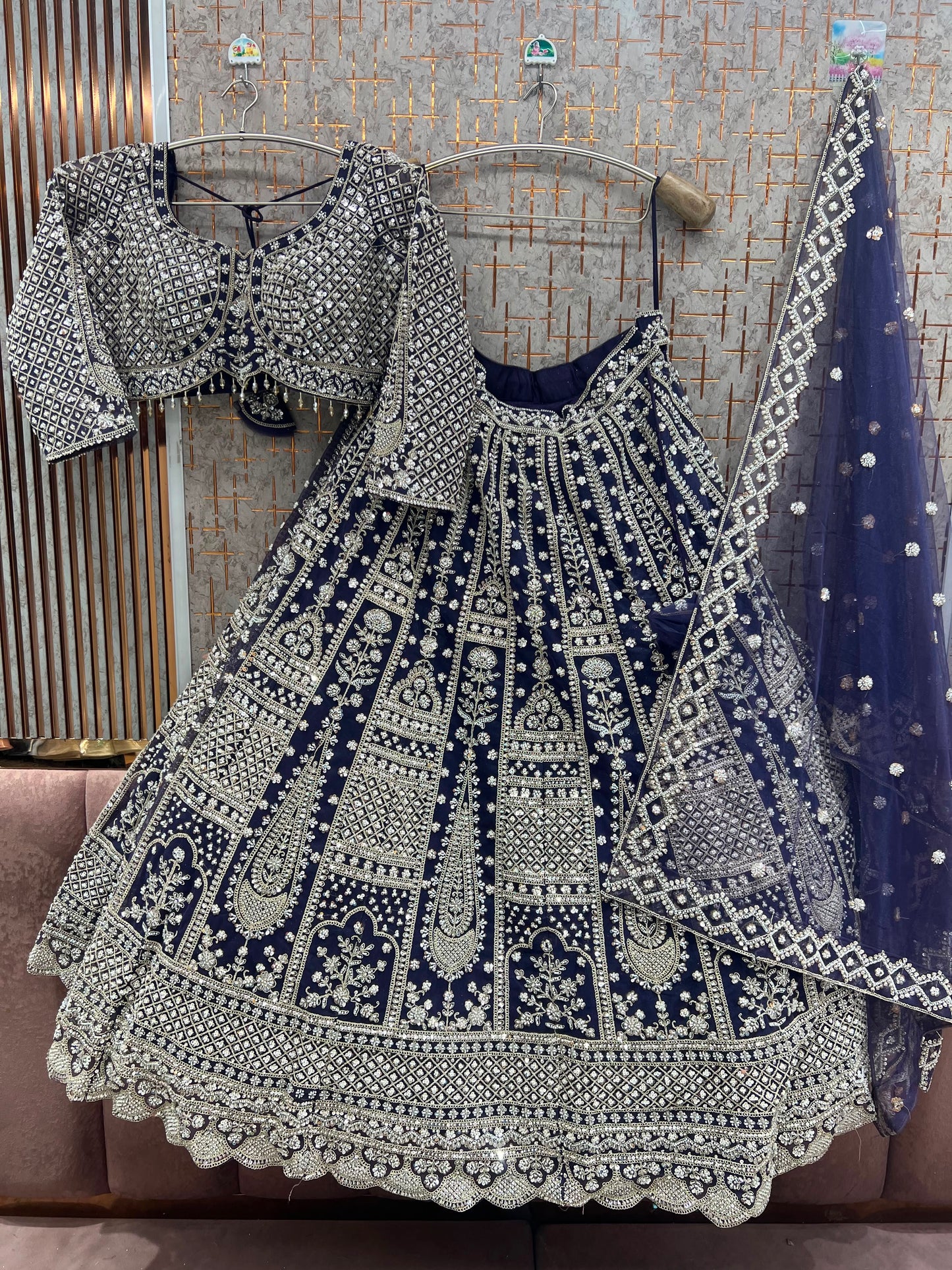 Brown Crop Top Lehenga