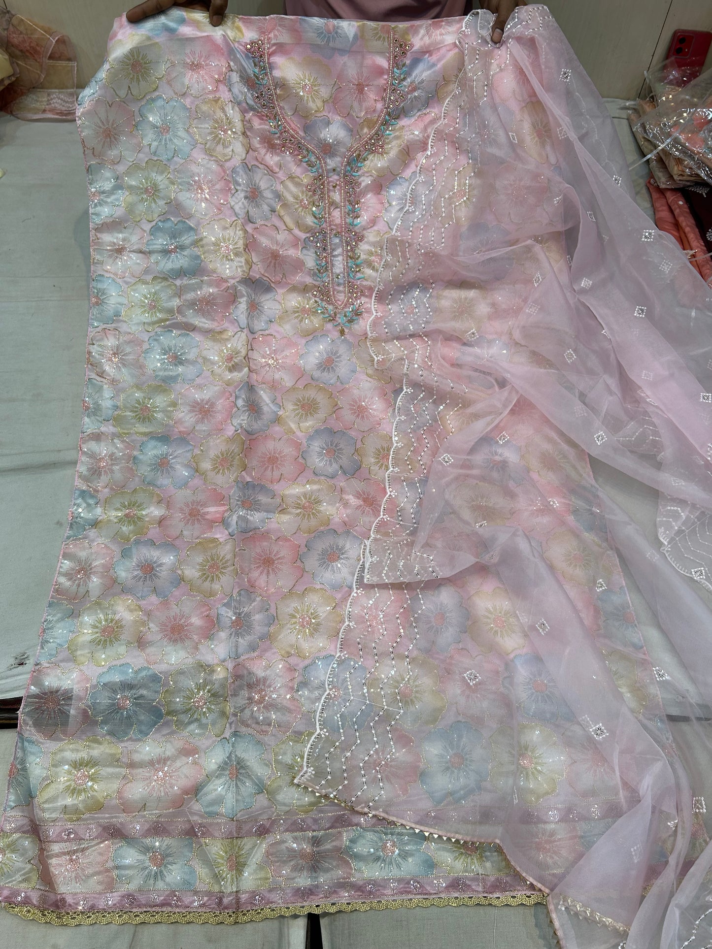 Gajab Pink Unstitched Suit