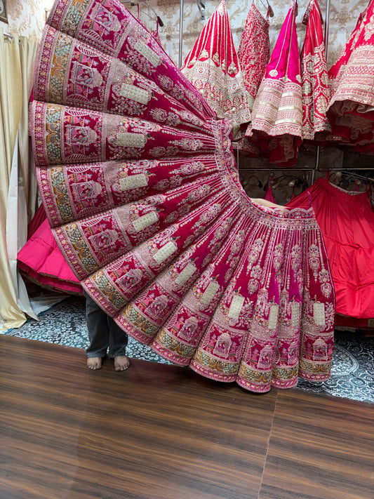 Rani Pink Doli Barat Ball Bridal Lehenga