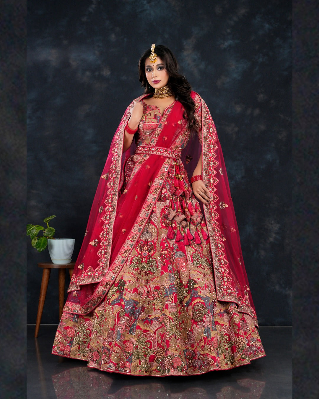 Royal red Bridal Lehenga Happy Customer