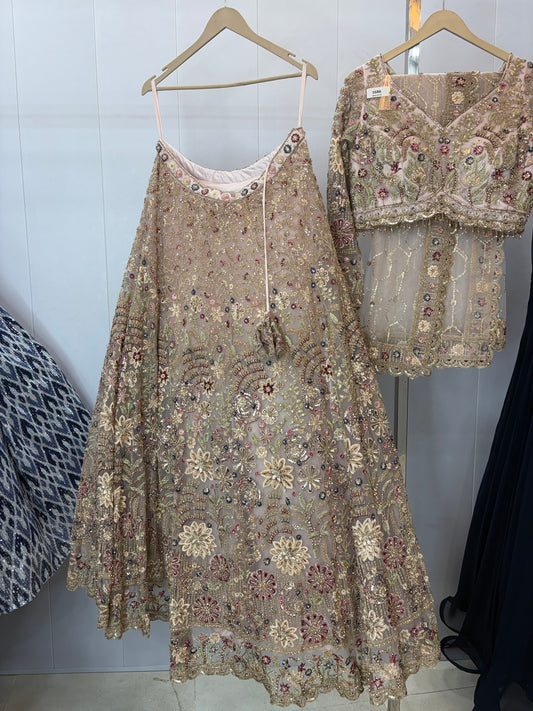 Beautiful Floral Crop top Lehenga