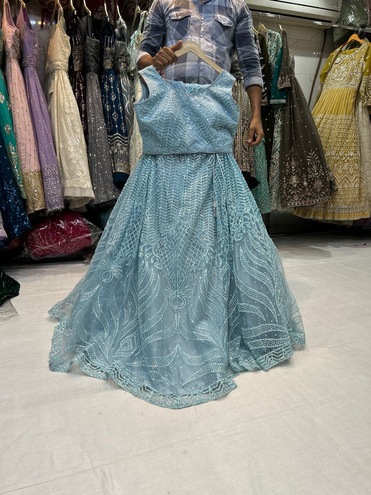 Beautiful blue crop top dress lehenga