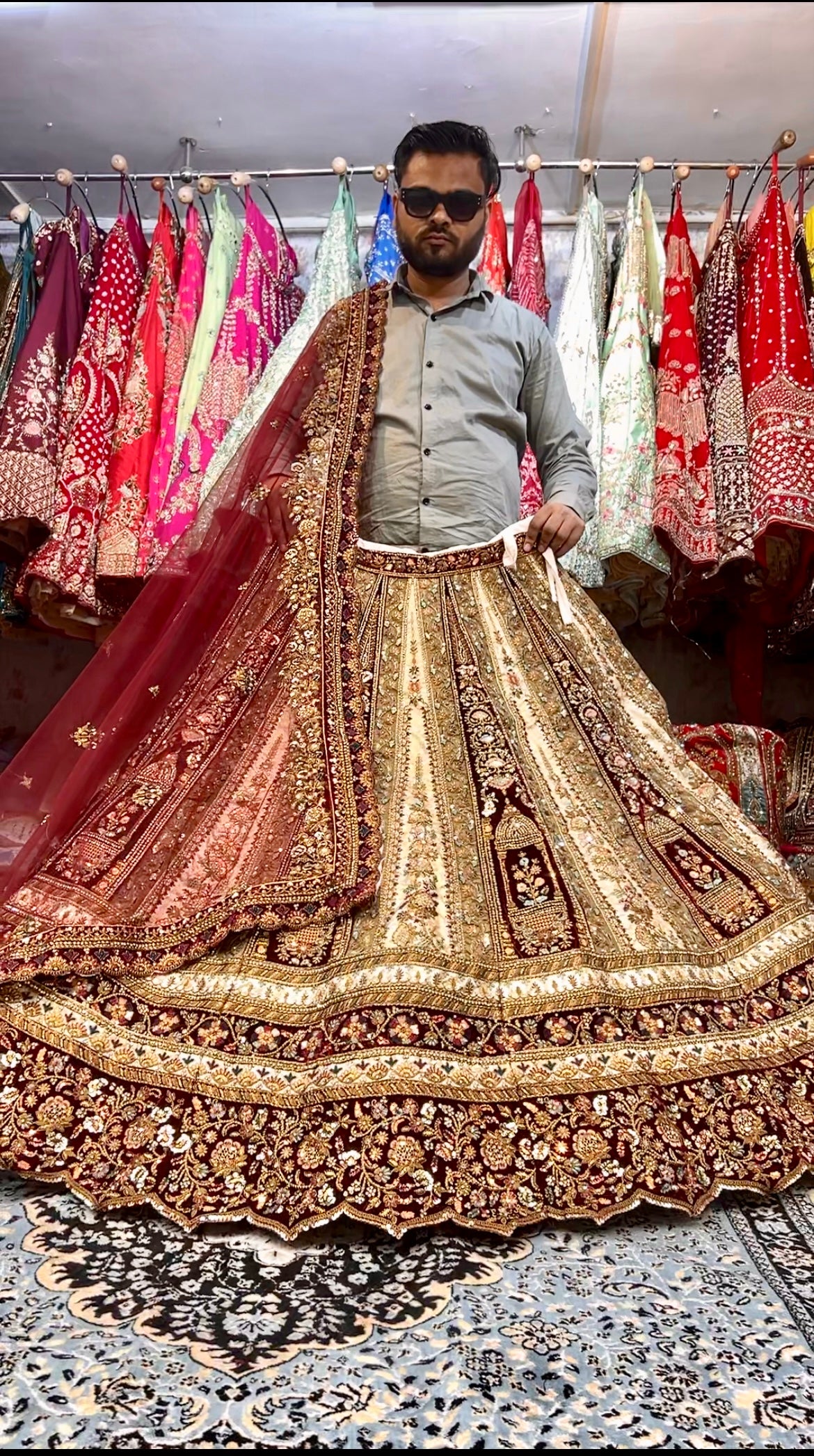 Rajwadi Royal Bridal Jewellery With Maroon Lehenga Heavy Marwar