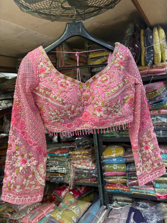 (Copy) Attractive Maroon Double Dupatta Velvet Bridal Lehenga