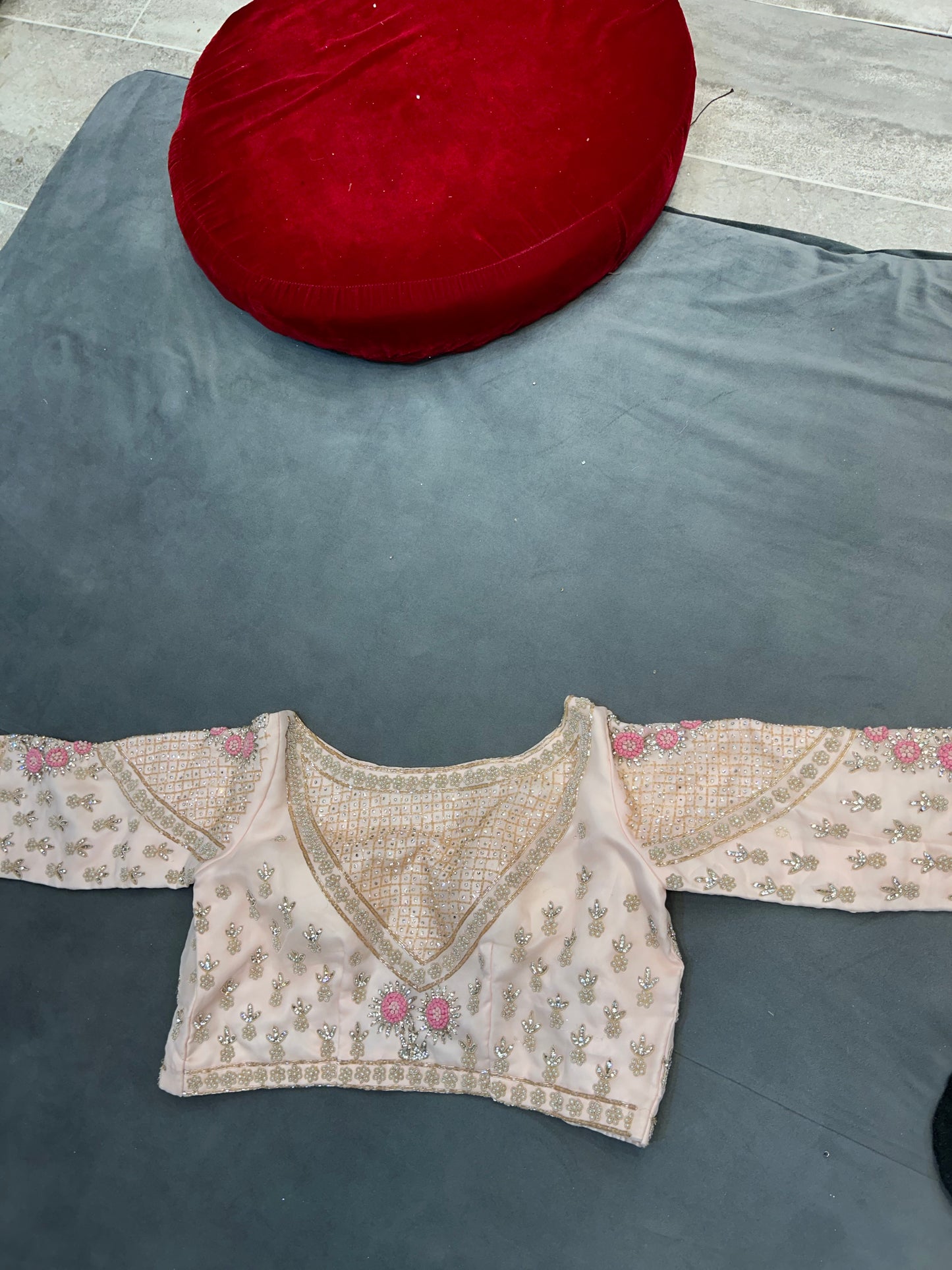 Attractive pastel pink Handwork Lehenga