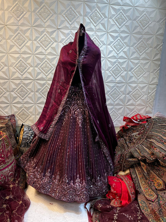 Heavy Wine Partywear Lehenga