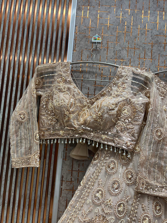 Stunning White Crop Top Lehenga
