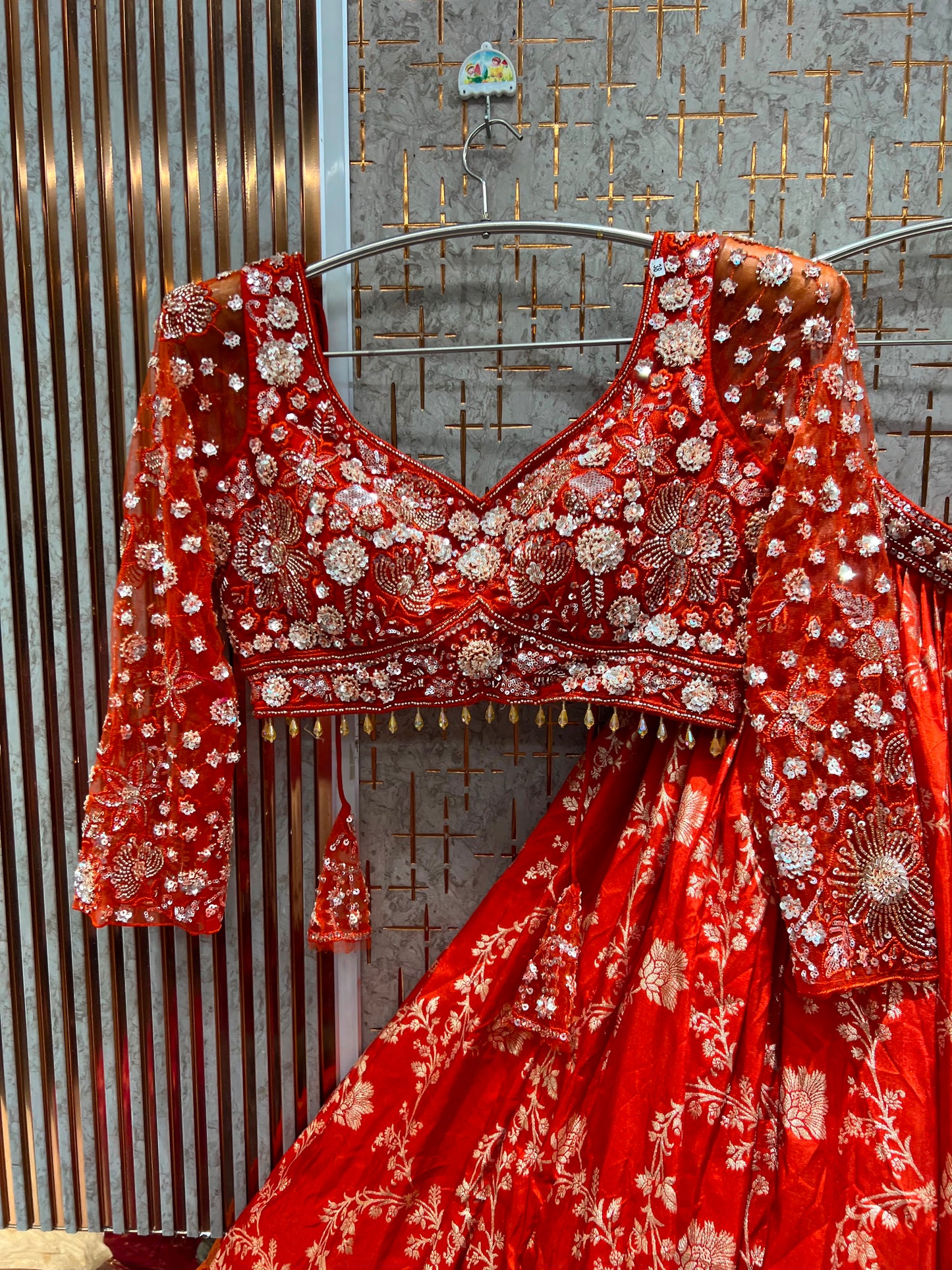 Hot Pink Crop Top Lehenga