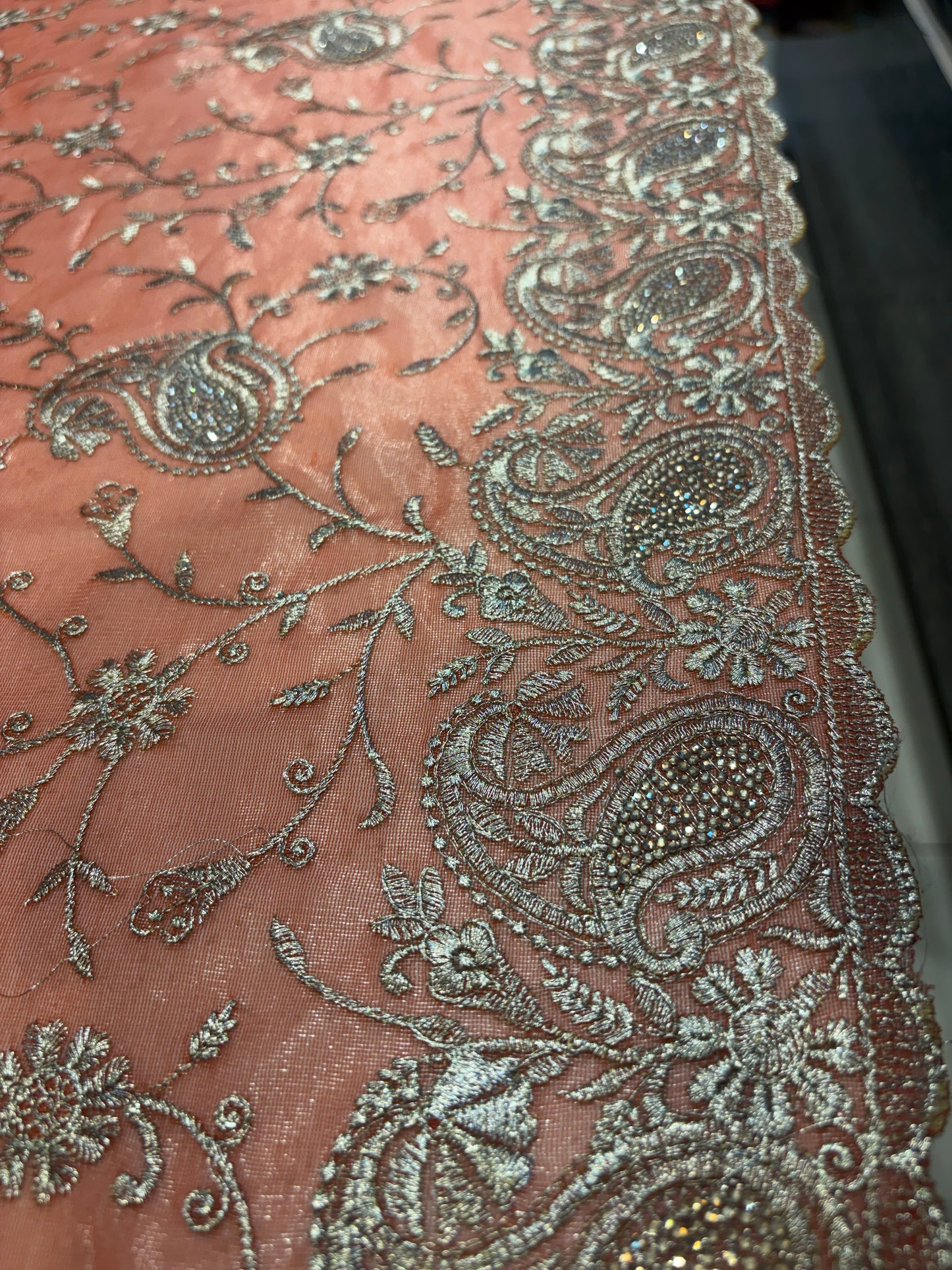 Something different peach saree