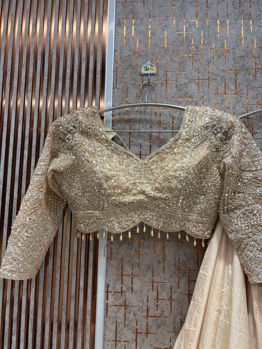 Golden Designer Crop Top Lehenga