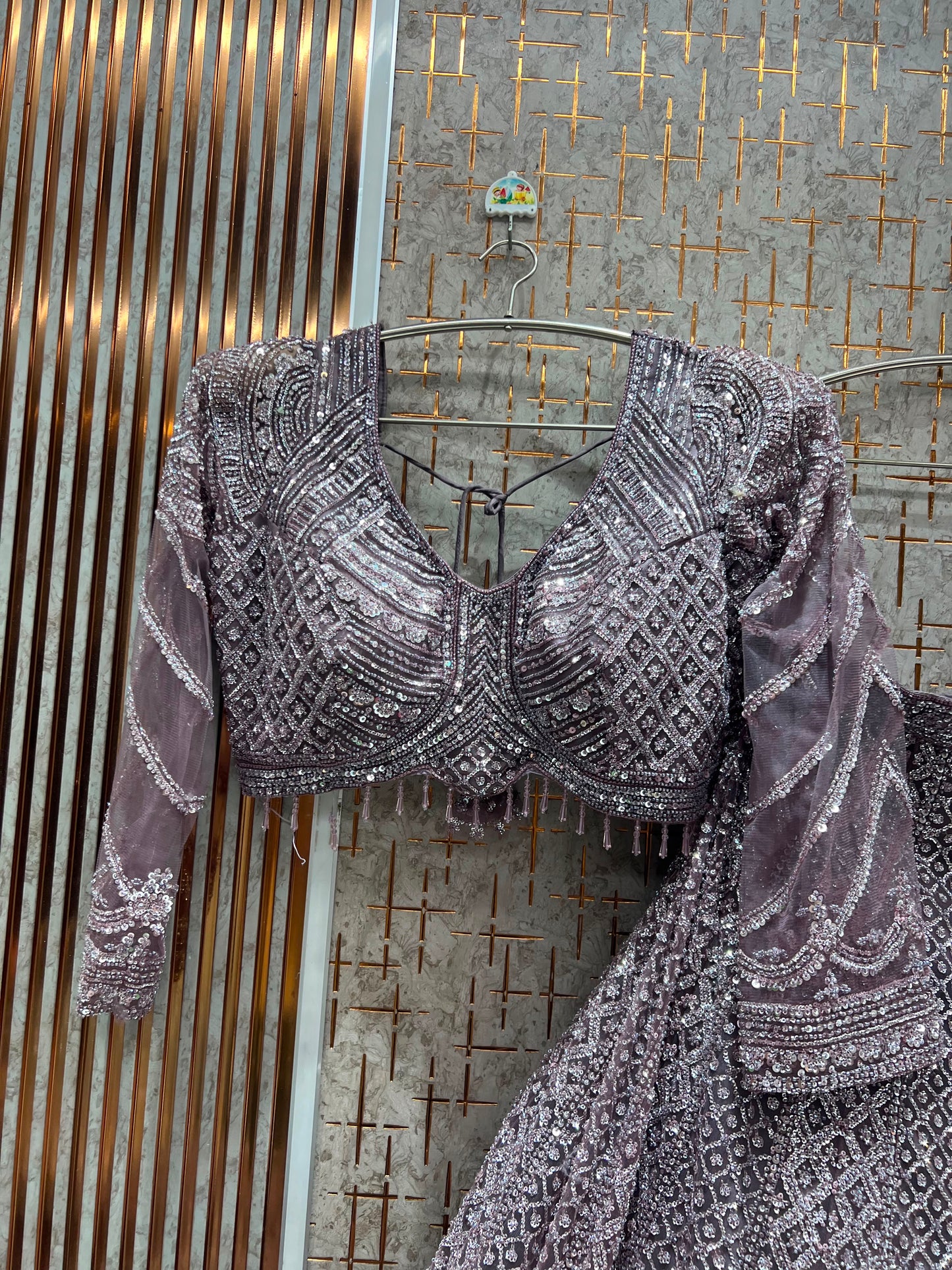 Golden Crop top Lehenga