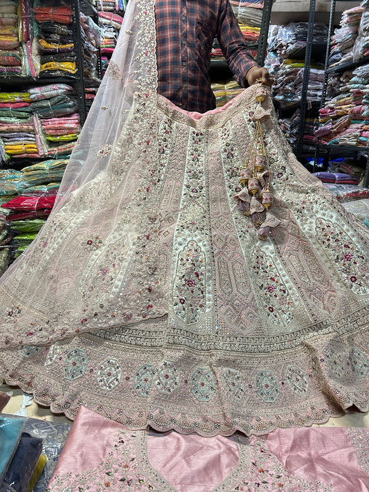 Beautiful pink heavy flare lehenga
