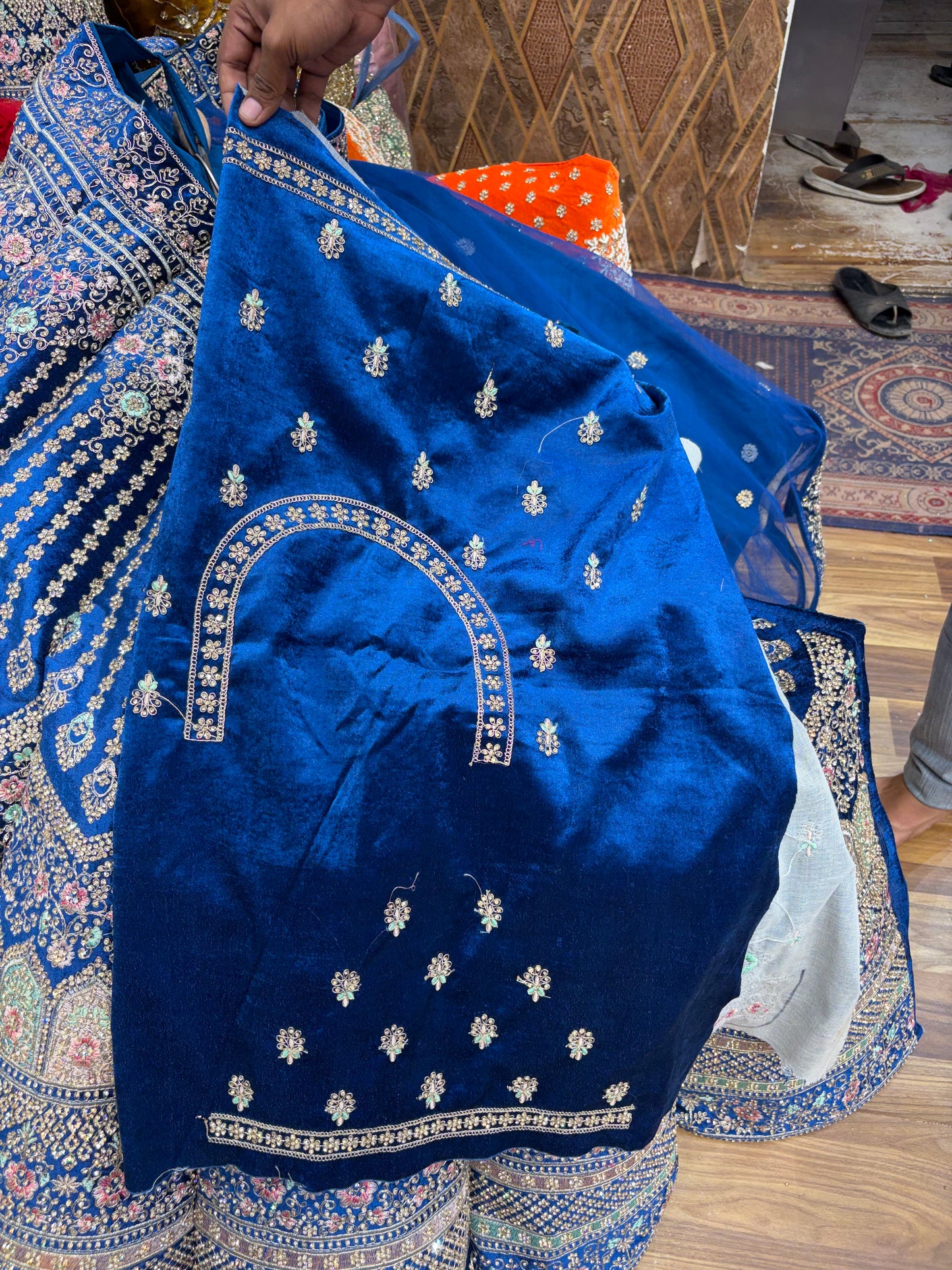 Jhumka Blue Ball Lehenga - Shopping World