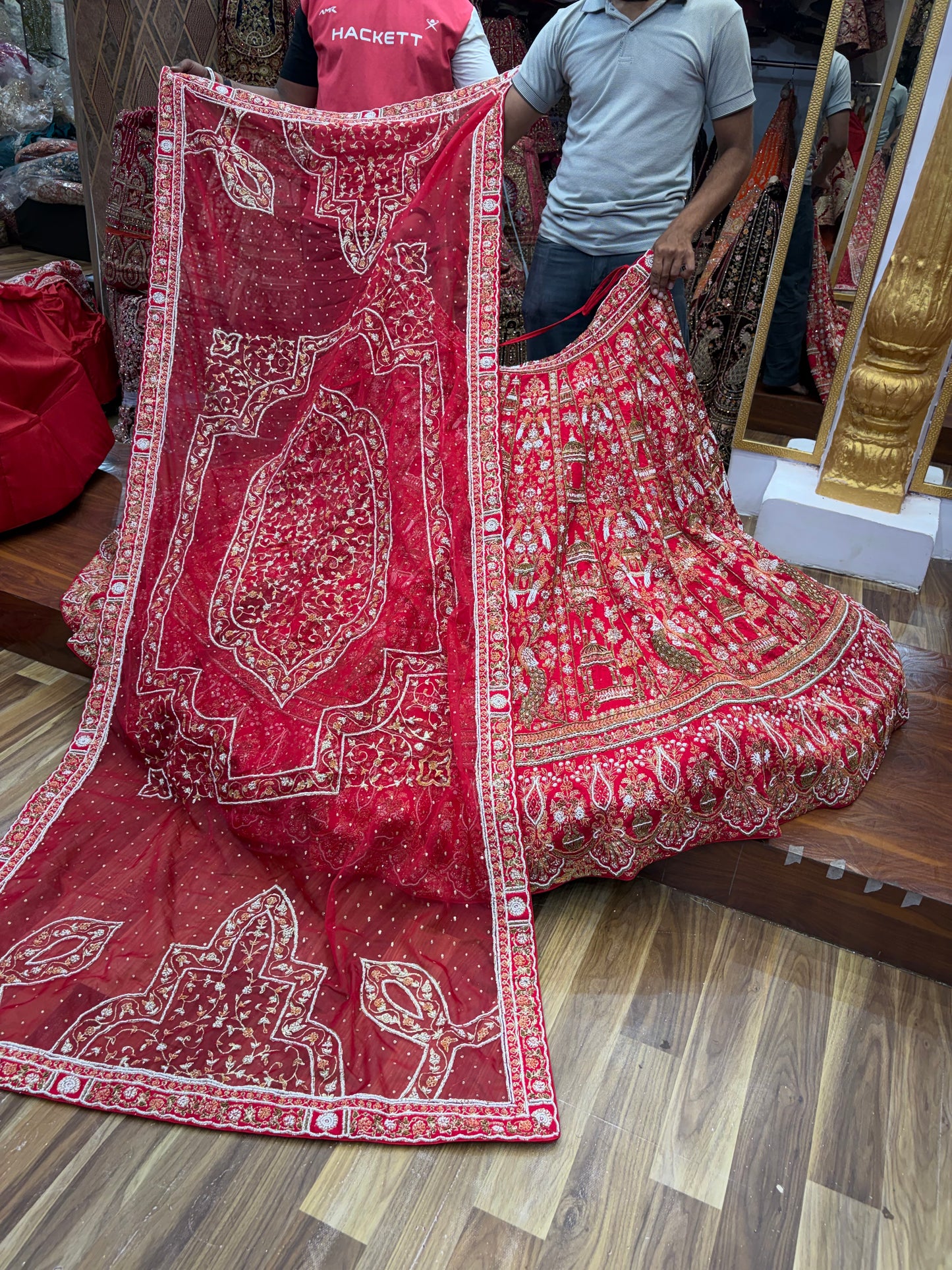 Rani Pink Peacock Designer Bridal Lehenga - Shopping World