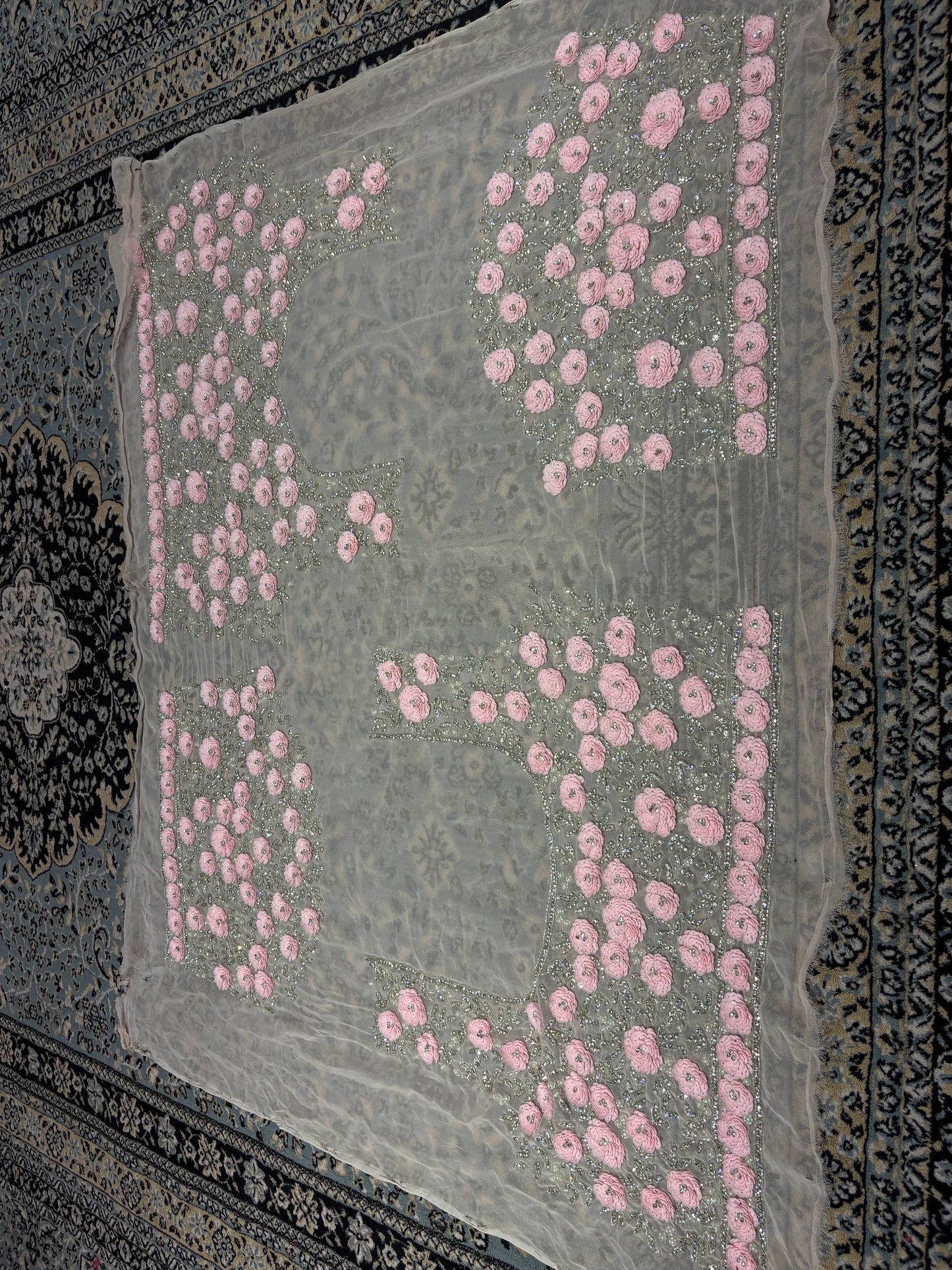 Tremendous White baby pink handwork Lehenga