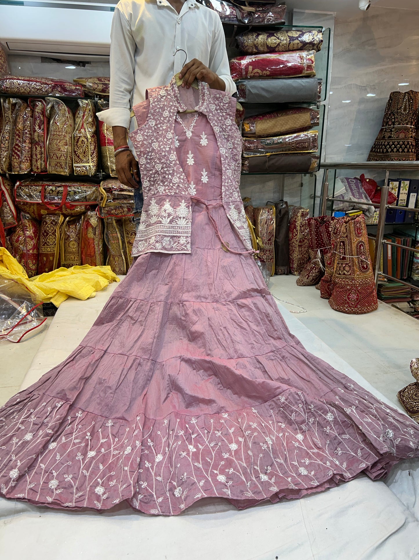 Fabulous baby pink long dress gown