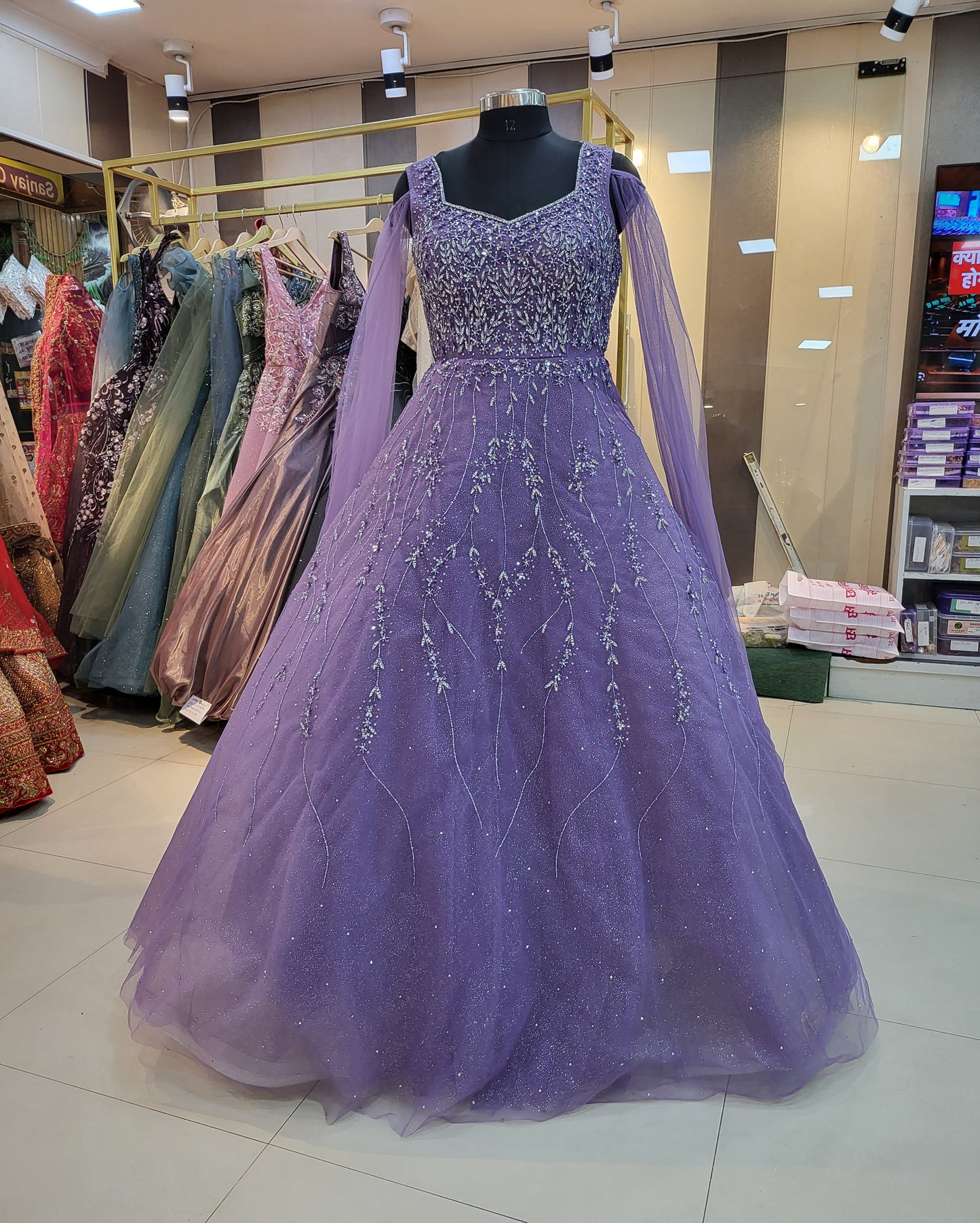 Premium Lilac purple pink gown - Shopping World