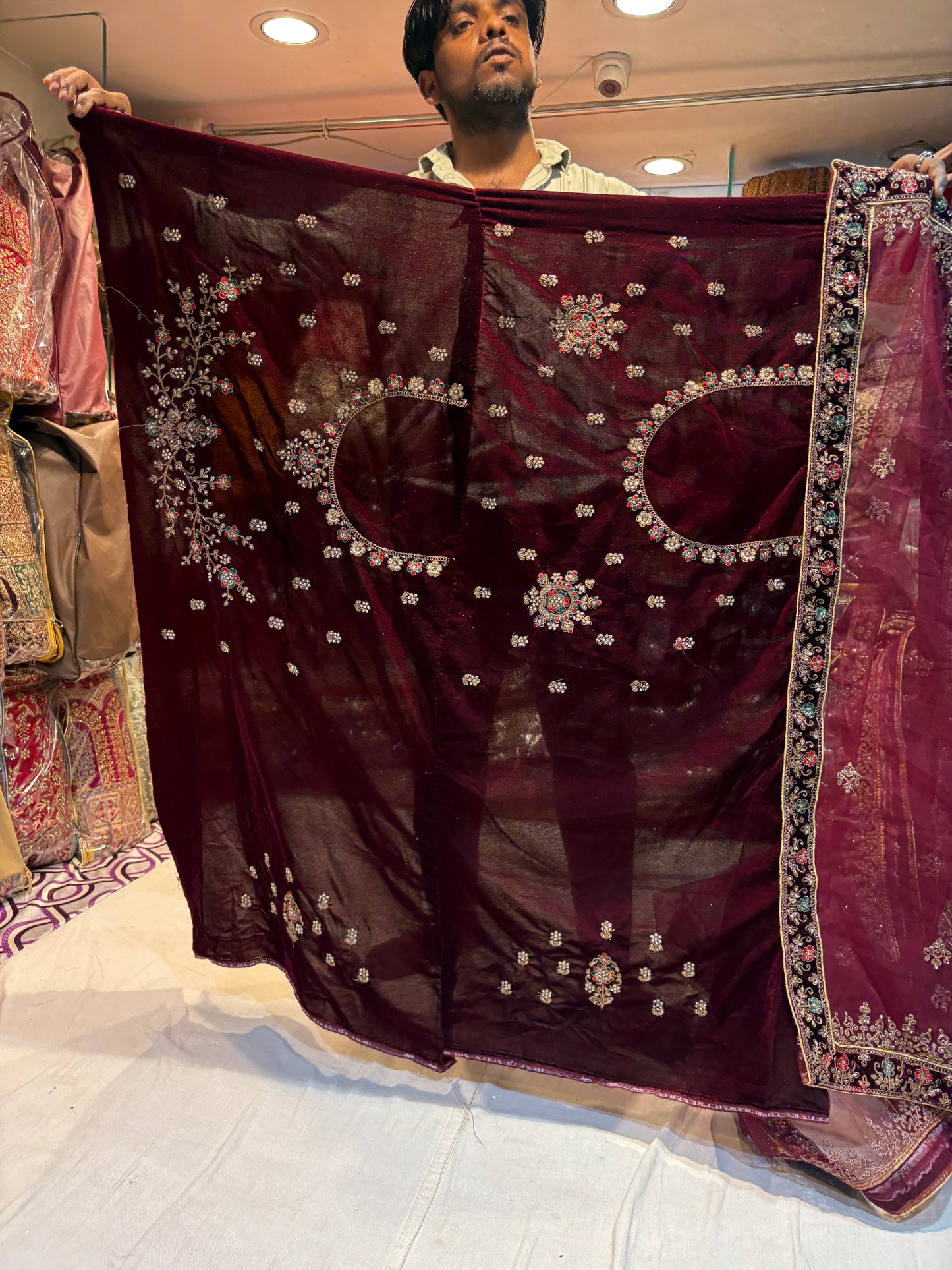 Beautiful dark maroon bridal Lehenga