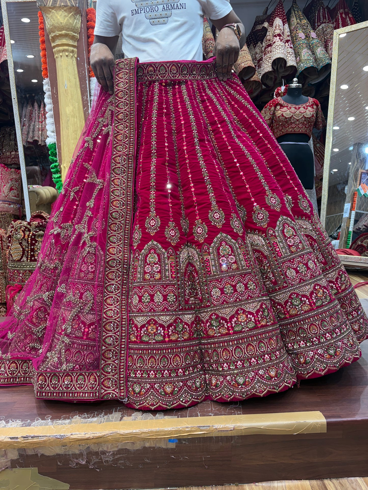 Stunning Rani pink Ball bridal Lehenga