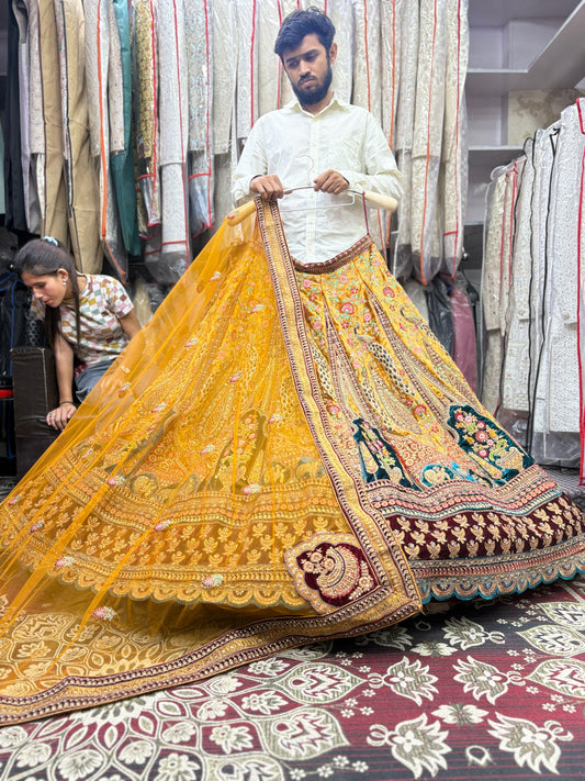 Glamorous mustard bridal Lehenga