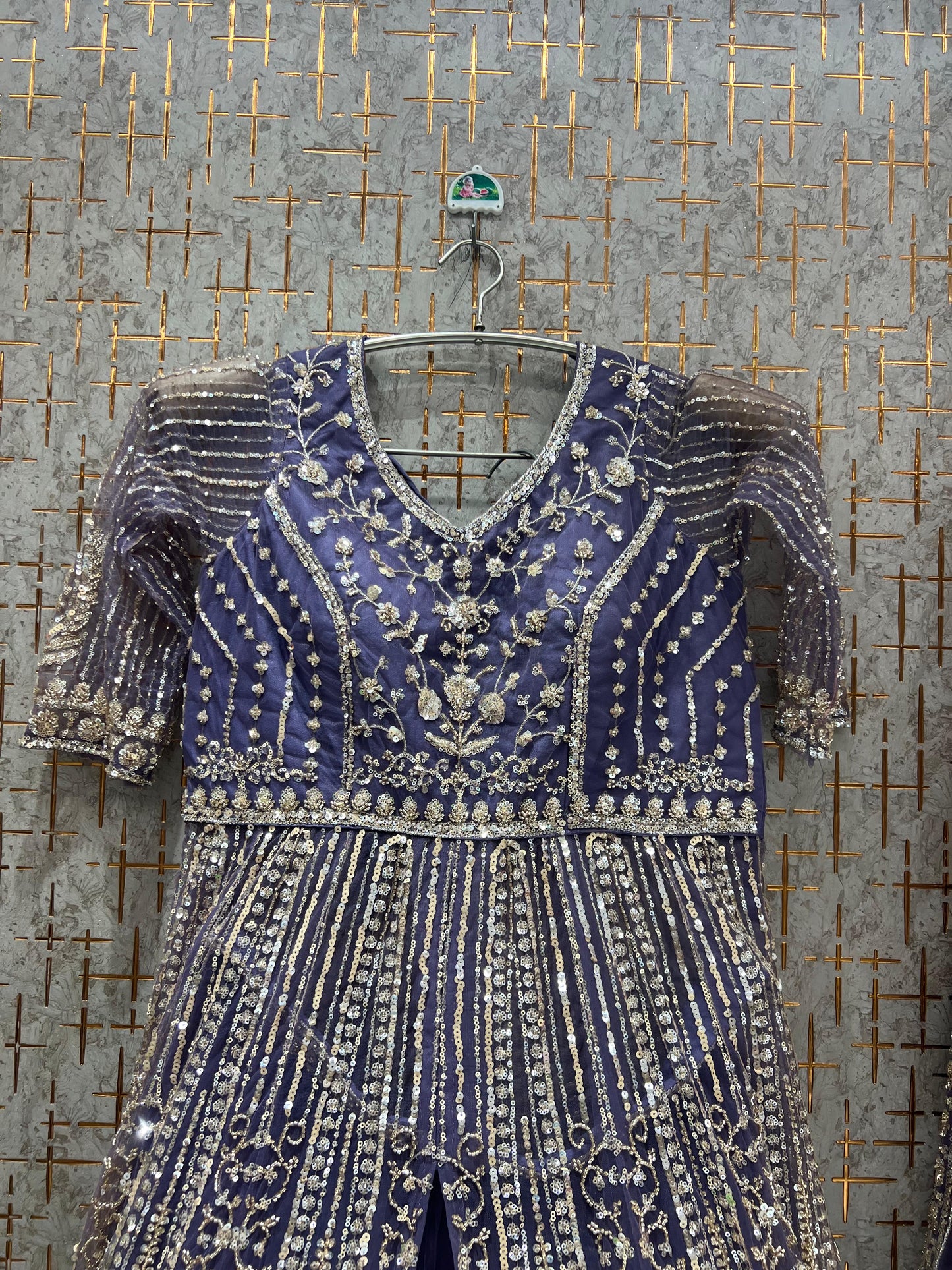 MaroonLong Farshi Garara Indo Western Dress