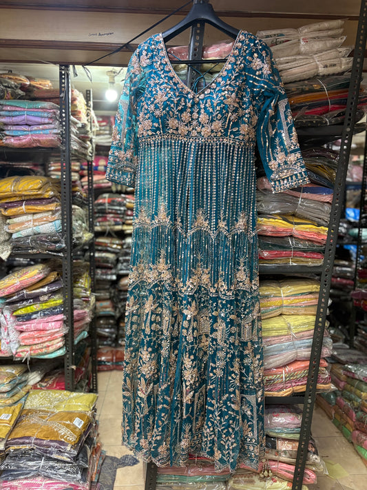 Fabulous Blue Farshi garara muslim Bride Special Dress