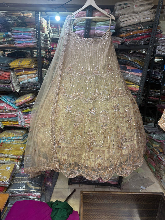 Gorgeous golden Crop Top Lehenga