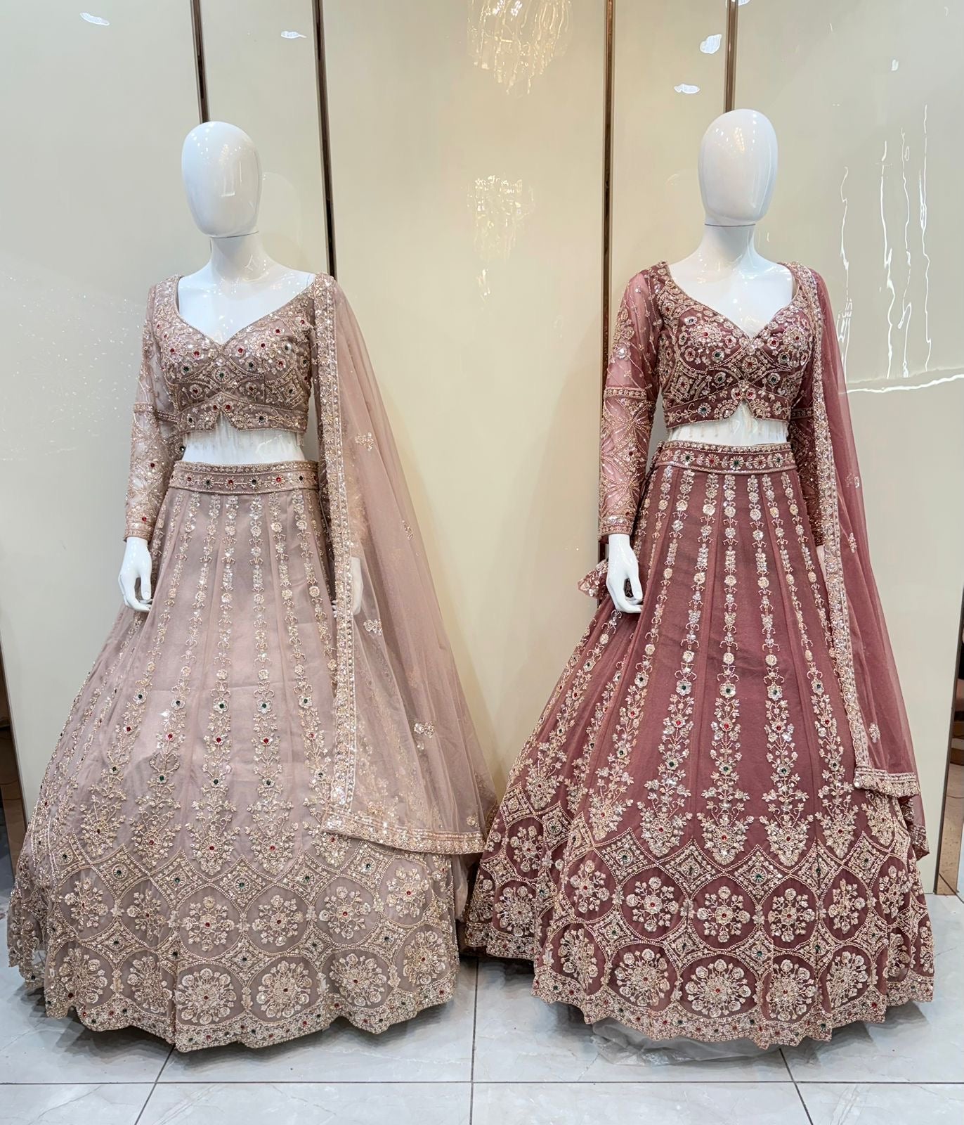 Pink maroon Crop top Lehenga