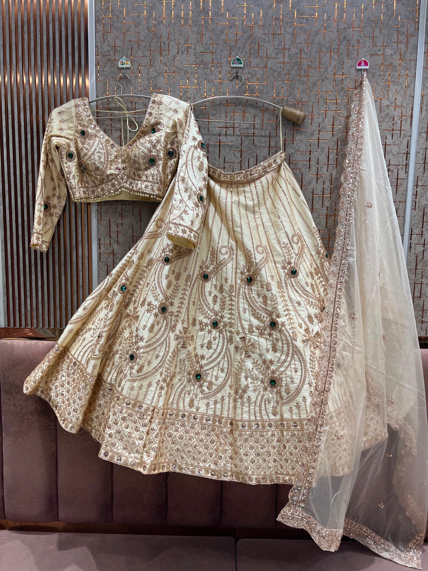 Pink Crop Top Lehenga