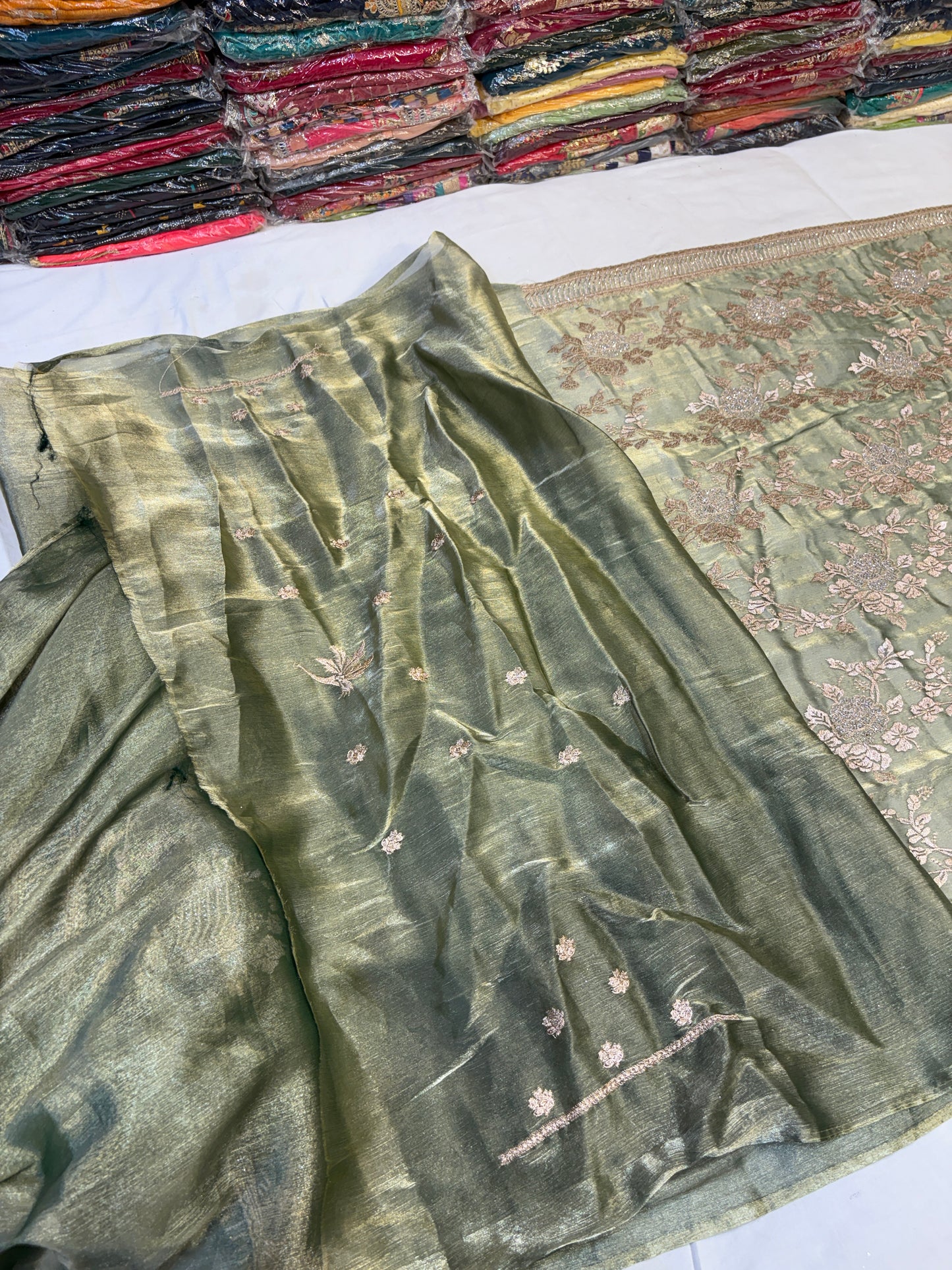 Lavishing green saree