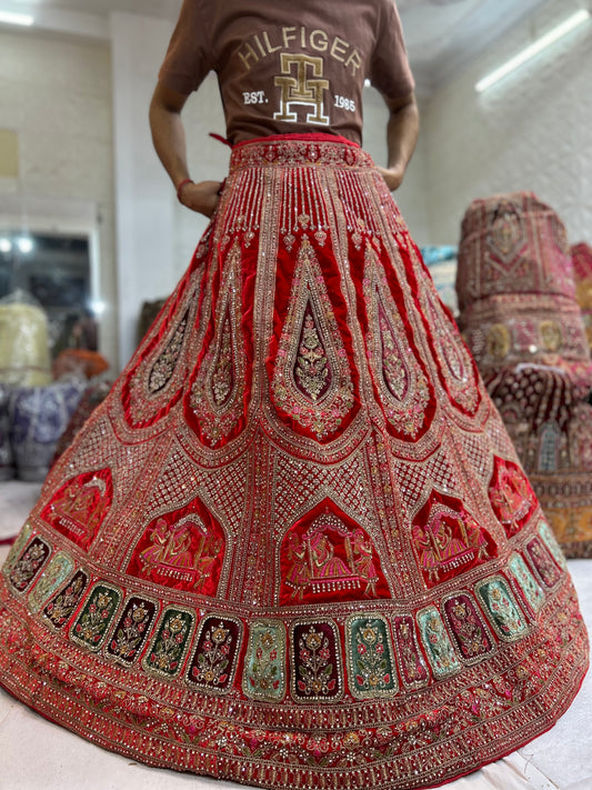 Attractive Red doli barat bridal lehenga