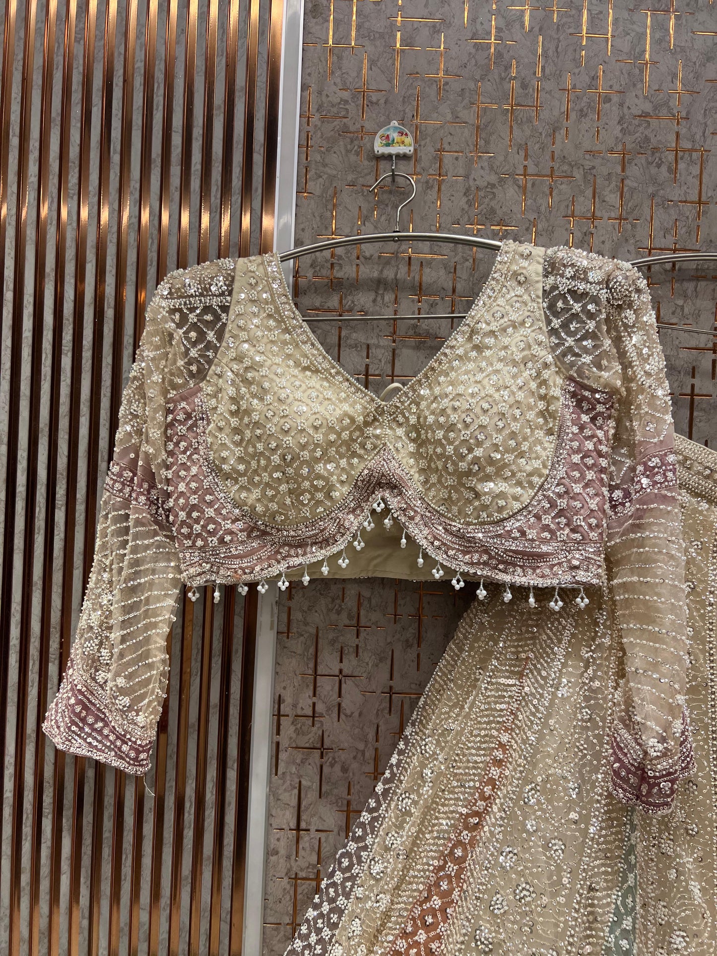 Golden Multi Color crop top Lehenga