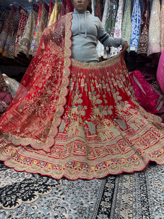 Lovely Rani pink peacock Bridal Lehenga