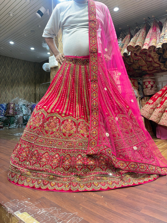 Charming rani pink bridal Lehenga
