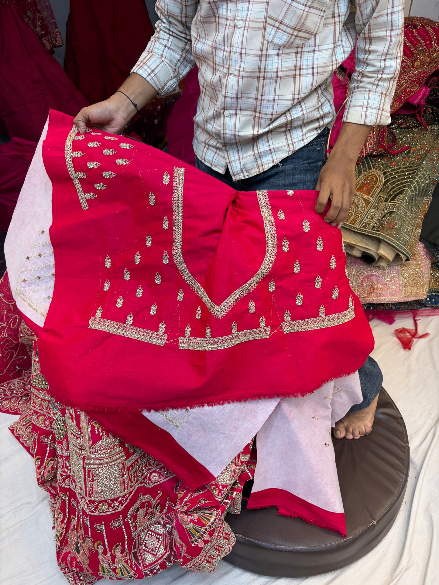 Rani pink Doli Barat Bridal Lehenga
