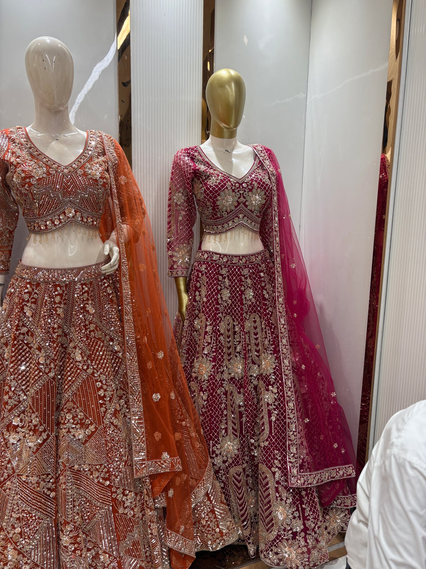 Attractive orange Crop top Lehenga