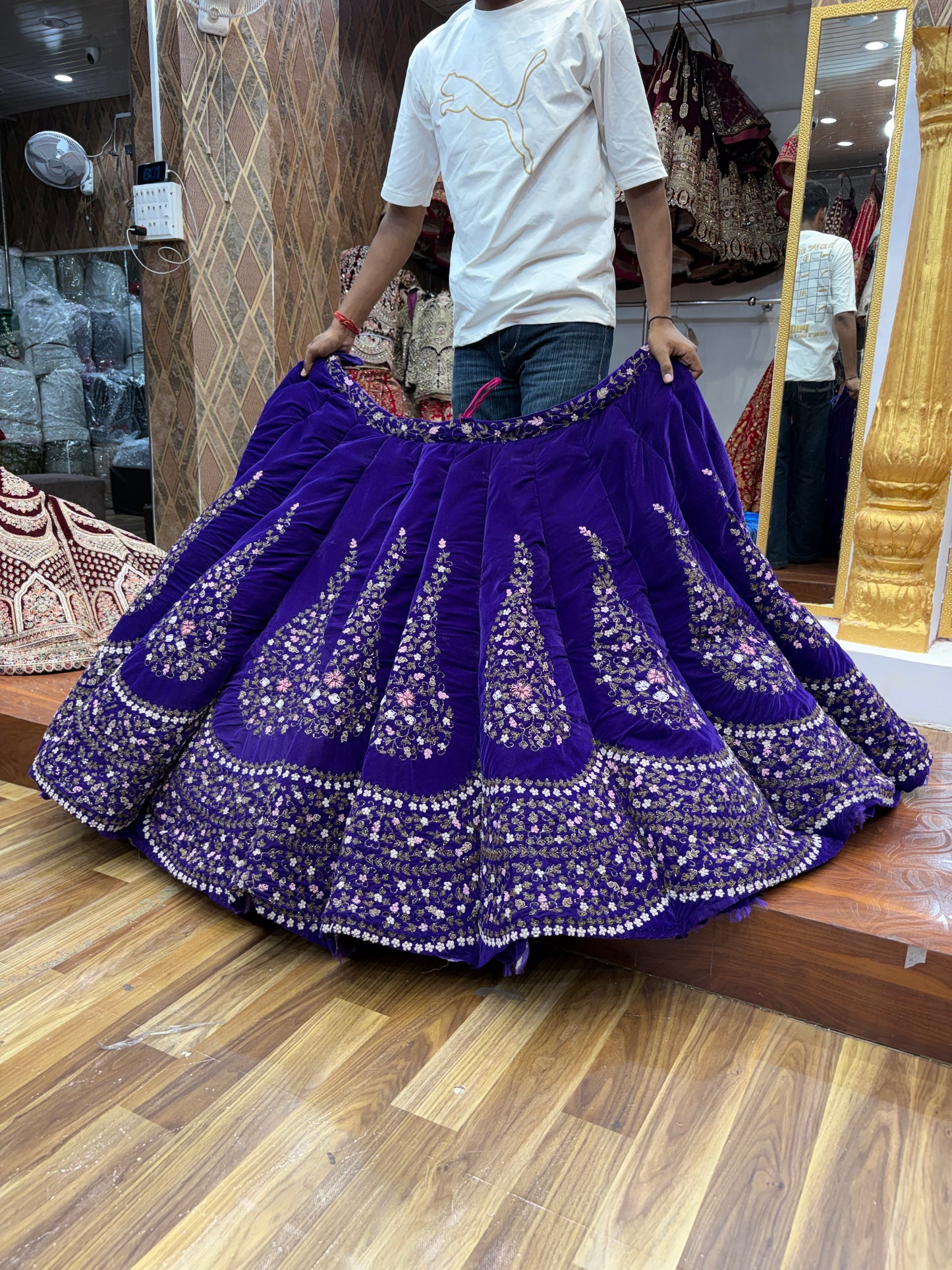 Purple Peacock Ball Bridal Lehenga